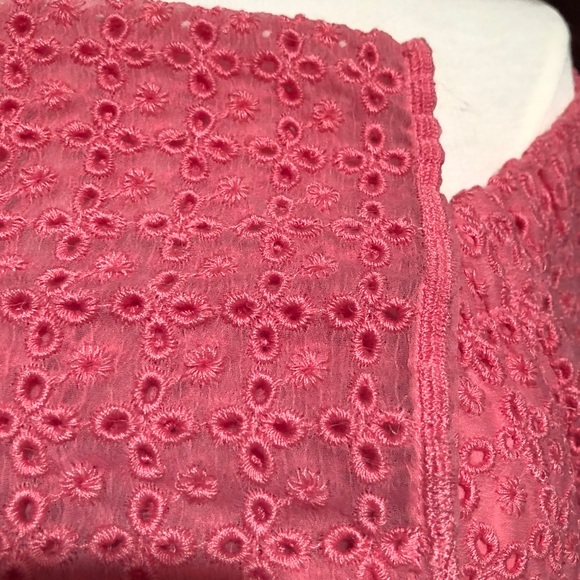 NWT Tommy Hilfiger Sz L Magenta Eyelet Off the Shoulder Top - Picture 6 of 9